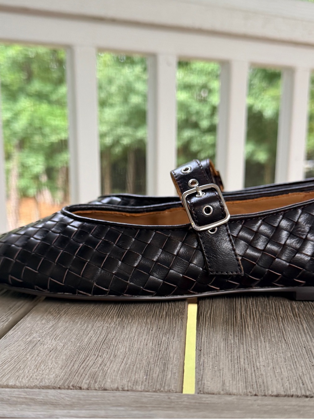 Madewell - The Remy Mary Jane Flat in Woven Leather - Picture 3 of 11